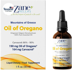 190 Mg Oregano Oil-164 Mg Carvacrol per Serving-4 Drops Daily. 100% Greek Undilu
