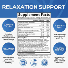 Natural Calm, Unwind & Relax Support with Ashwagandha, GABA, Magnesium, 5-HTP, L
