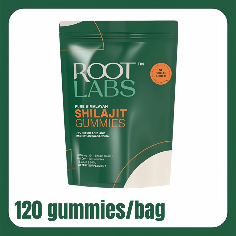 Himalayan Shilajit Gummies with KSM 66 Ashwagandha No Sugar 120 Chewables