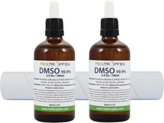 Two Pack DMSO 99.9% Liquid, Low Odor, Glass Bottles with Pipette for Easy Use
