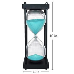 Hourglass Timer 60 Minute, Black Wooden Sand Timer, Green | Large Size Decora…