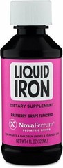 NovaFerrum Pediatric Drops Liquid Iron Raspberry Grape Flavored 15 mg 6 Ounce