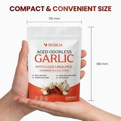 Resilia Aged Garlic Extract 600mg Softgels CoQ10 Ubiquinol Heart Immune 60ct