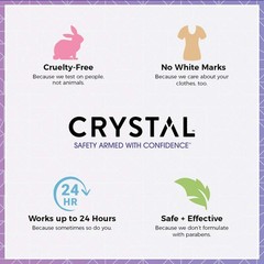 CRYSTAL Mineral Deodorant Stick – Unscented 4.25 Ounce (Pack of 2), White