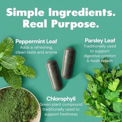 Body Magic Chlorophyll 200mg Capsules Natural Internal Deodorant Detox Gut