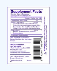 Love Wellness Sparkle Fiber | Fiber Supplement with Digestive Enzymes | Green…