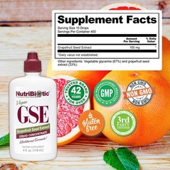 Grapefruit Seed Extract Liquid 4 Oz | Premium Bioflavonoids, Vegan, Gluten-Free,