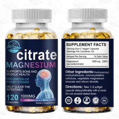Magnesium Citrate Capsules 1000mg Per Serving – Hight Potency Capsules 120 cap