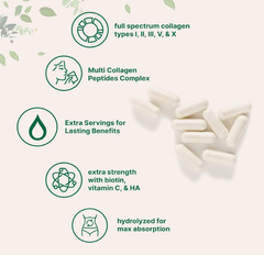 Micro Ingredients Multi Collagen Pills for Women & Men, 240 Count Capsules