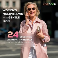 LIVEGOOD Bio-Active Complete Multivitamin for Women with Iron, Daily Women’s …