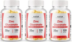 360 Zinc Gluconate Softgels (50mg) – Vegetarian Gluten Free Non-GMO USA MADE