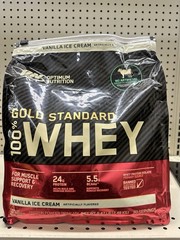 Optimum Nutrition Gold Standard 100% Whey Protein 5.47 lb Vanilla Ice Cream A12