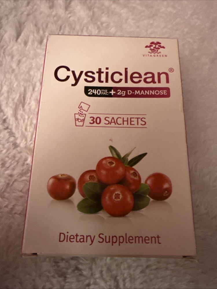 Cysticlean 240mg PAC + D-Mannose 2g 30 Packets Urinary Health EXP 07/27