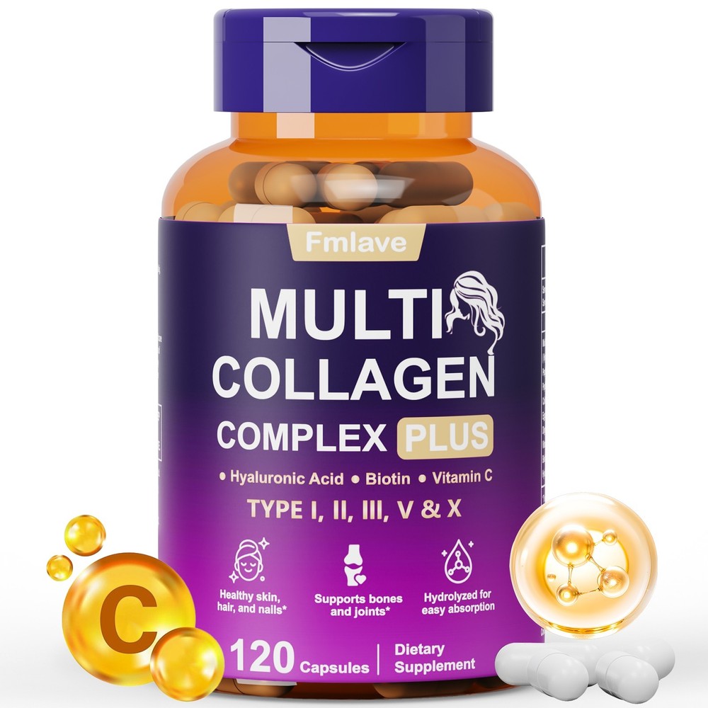 Multi-Collagen Peptides Complex With Biotin, Vitamin C & Hyaluronic Acid, 120pcs