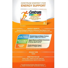 Centrum Energy B-Vitamins Vitamin C E Lutein & Lycopene