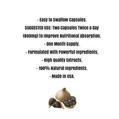 BLACK GARLIC EXTRACT 120 Ajo Negro Supplement, Blood Pressure Control, Health.