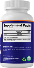 Vitamatic Taurine 2000mg Vegetarian Tablets, 180 Count, Non-GMO, Gluten Free