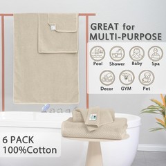 VOOVA & MOVAS Bath Towel Sets – 100% Cotton | Quick Dry | Light Weight | Thic…