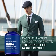 NAD Booster Supplement – Nicotinamide 500mg Resveratrol 250mg- 30/60/120Capsules