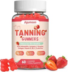 Tanning Gummies for Women and Men, Self Tan Supplement with Beta Carotene