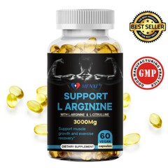 L-Arginine 3000mg, Nitric Oxide Booster, Testosterone&Energy Support, 60Capsules