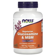 Now Foods Glucosamine MSM Vegetarian 120 Veg Capsules GMP Quality Assured,