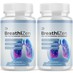 (2 Pack) Breathizen Advanced Lungs Support Supplement Breathi Zen 120 Capsules