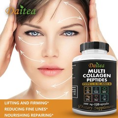 Multi Collagen Peptides 120 Capsules Improve Hair Nails Skin Health Boost Energy