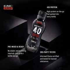 GNC AMP Wheybolic 40 – Vanilla – 14oz. (12 Bottles) 12 Count