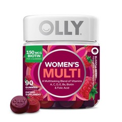 OLLY Women’s Multivitamin, Supports Overall Wellness,* Biotin – 90 Count