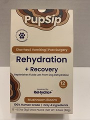 Pupsip Rehydration + Recovery Mushroom Bloom 12 Sticks; Diarrhea, Post Surgery