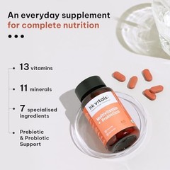 HK Vitals Multivitamin Probiotics Tablets Gut Immune Support 60 Ct