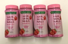 Nature’s Bounty Hair Skin Nails With Biotin 80 Gummies (4-Pack), Strawberry