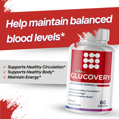 Glucovery- Blood Support- 3 Bottles- 180 Capsules