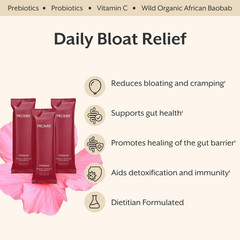 Debloat Prebiotics & Probiotics, Hibiscus – 30Ct | Prebiotic & Probiotic Powder