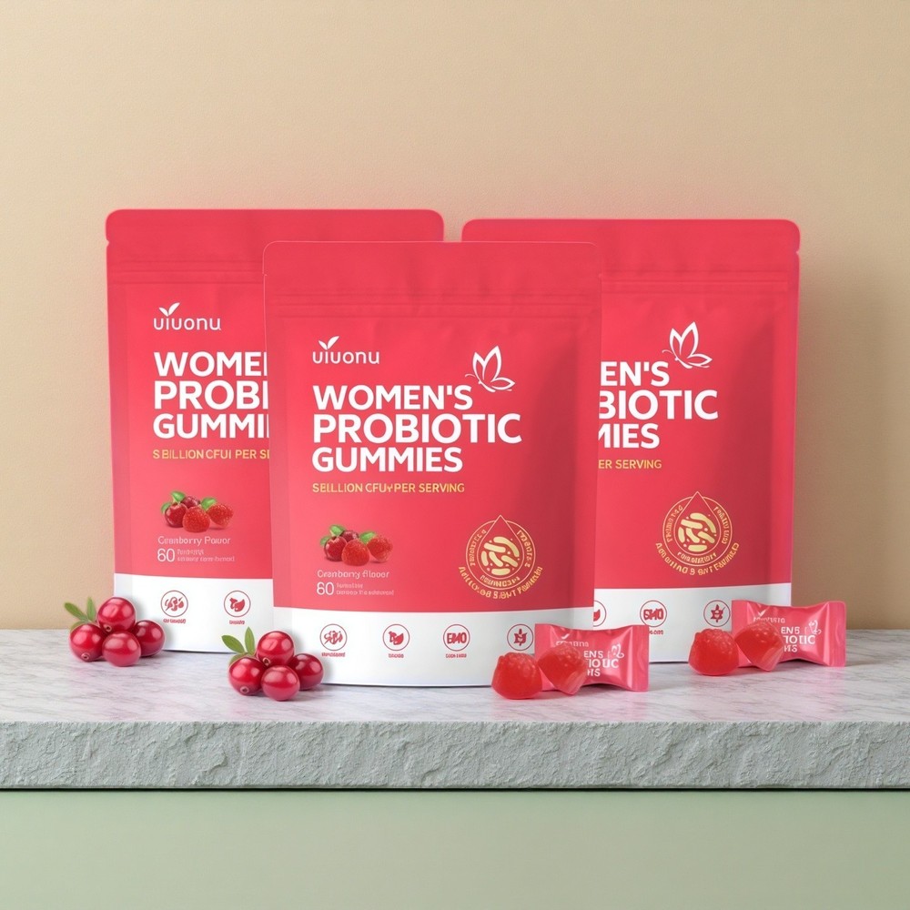 3PCS VivoNu Vaginal Probiotic Gummies Women pH Balance Yeast Flora Cranberry