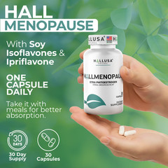 HALLMENOPAUS – Herbal Menopause Relief – Hot Flashes & Night Sweats – 30 Cap