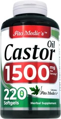 Castor Oil Capsules 1500mg 220 Softgels Cold Pressed Organic Supplement