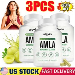 5x Alevia Organic Amla Capsules 1000mg Indian Gooseberry Antioxidant Supplement