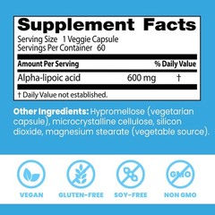 Alpha-Lipoic Acid 600 mg 60 Veggie Caps By Doctors Best Exp 11/2025