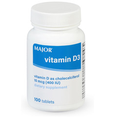 Vitamin D3 400 IU 10mcg with Calcium 25mg Bone Immune Health Supplement 100 Tabs