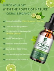 Organic Citrus Bergamot Bergamia Extract 1000 mg Liquid Drops 60ml×2 w/ Soursop