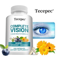 Vision Formula w/Bilberry,Lutein,Zeaxanthin,Supports Eye Strain,Dry Eyes 120Caps