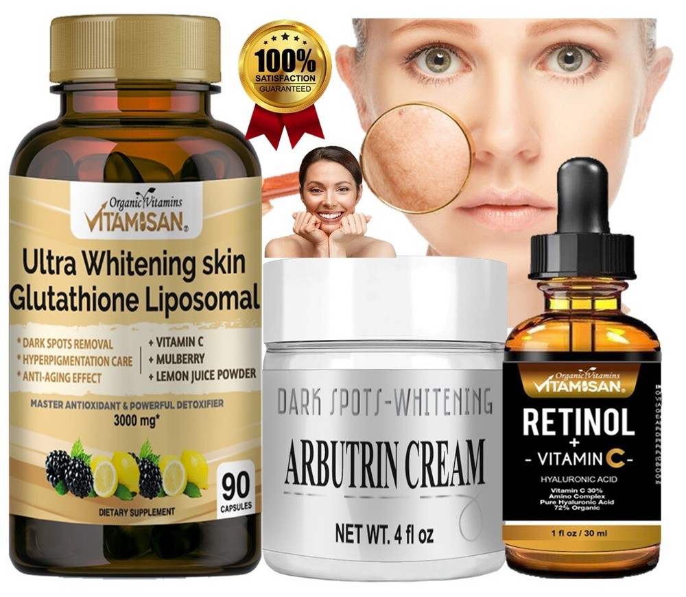 Dark Skin Whitening Dark spot Brightening Bleaching Lightening Cream + Oil +PILL