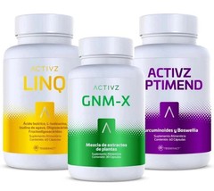 Authentic ACTIVZ TRIFECTA 3 bottle set: 1 GNMX + 1 LINQ + 1 OPTIMEND, ACTIVE .