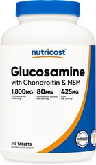 Nutricost Glucosamine 1800mg with Chondroitin & MSM, 240 Tablets, 120 Servings –