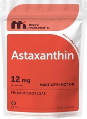 Astaxanthin 12mg Per Serving with MCT Oil, 60 Softgels | 2 Supply. Natural M…