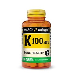 Mason Natural Vitamin K 100 mcg – Supports Joint and Bone Health, 100 Tablets