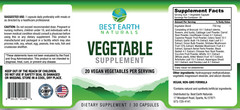 Vegetable Supplement – 20 Veggies Daily Nutrient Support – Best Earth Naturals