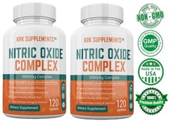 2 pk Nitric Oxide 3500mg L-Arginine AKG Ketp Citrulline Muscle Pump Growth Pills